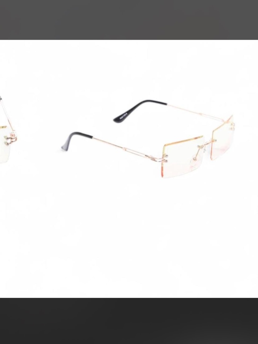 Rimless Rectangular Lens Glasses - Picture 2 of 2